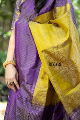 Olive shade Kanjivaram Hand Woven Pure Silk